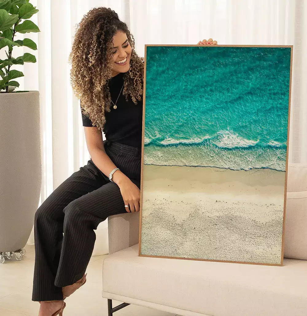 Quadro Decorativo Areia e Mar Fotografia Praia Vista de Cima · foto 4