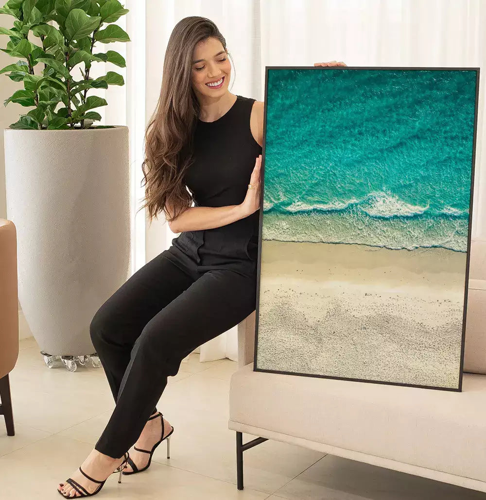 Quadro Decorativo Areia e Mar Fotografia Praia Vista de Cima · foto 5