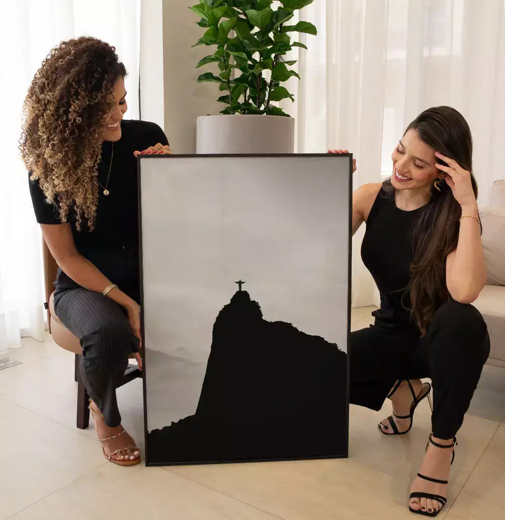 Quadro Decorativo Corcovado Fotografia Preto e Branco · foto 3