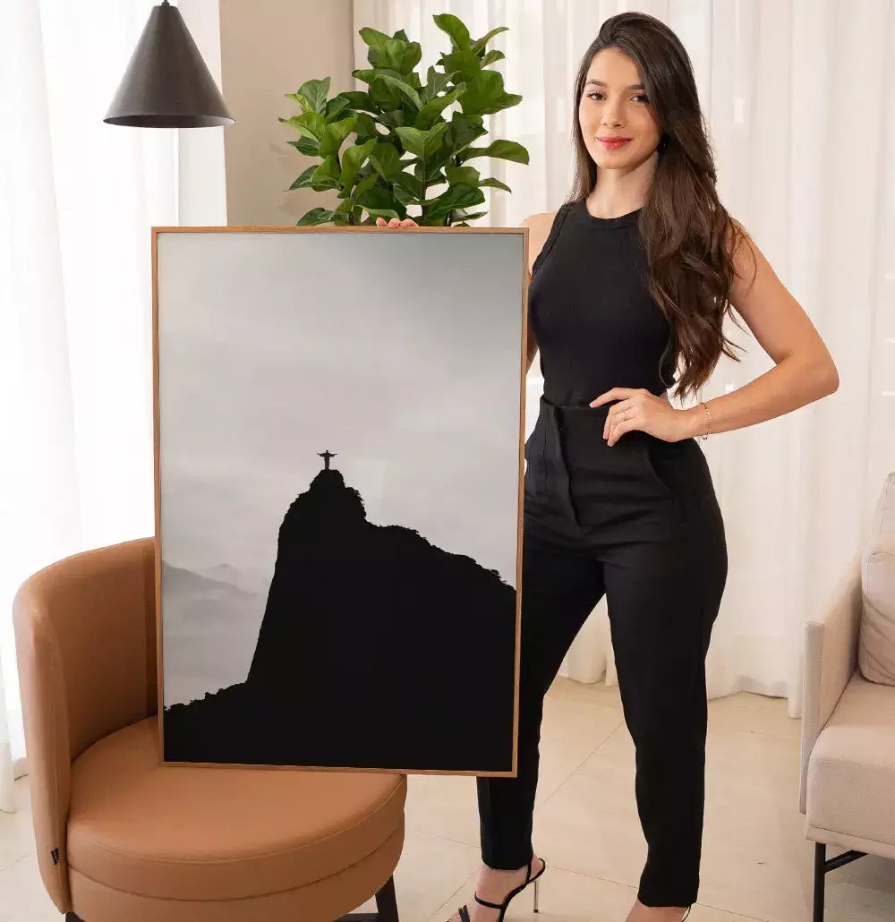Quadro Decorativo Corcovado Fotografia Preto e Branco · foto 4
