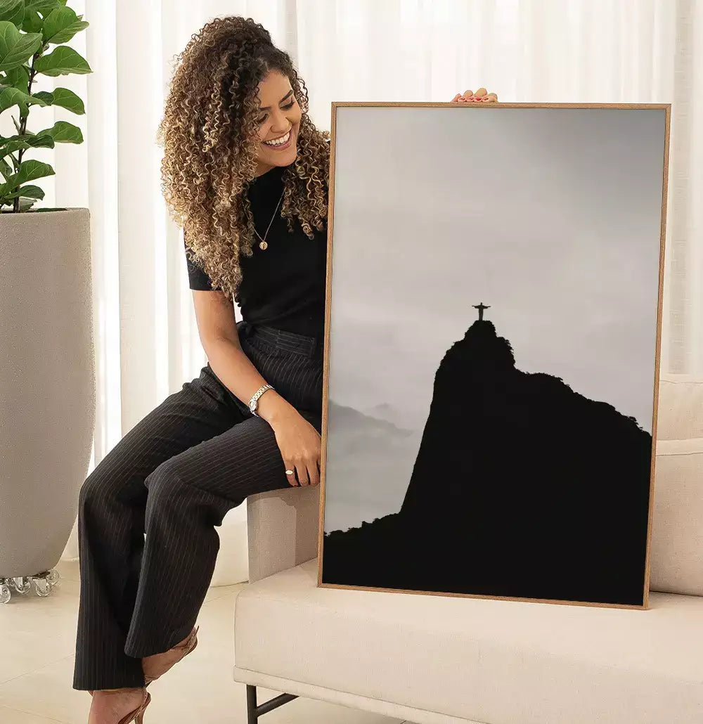 Quadro Decorativo Corcovado Fotografia Preto e Branco · foto 5