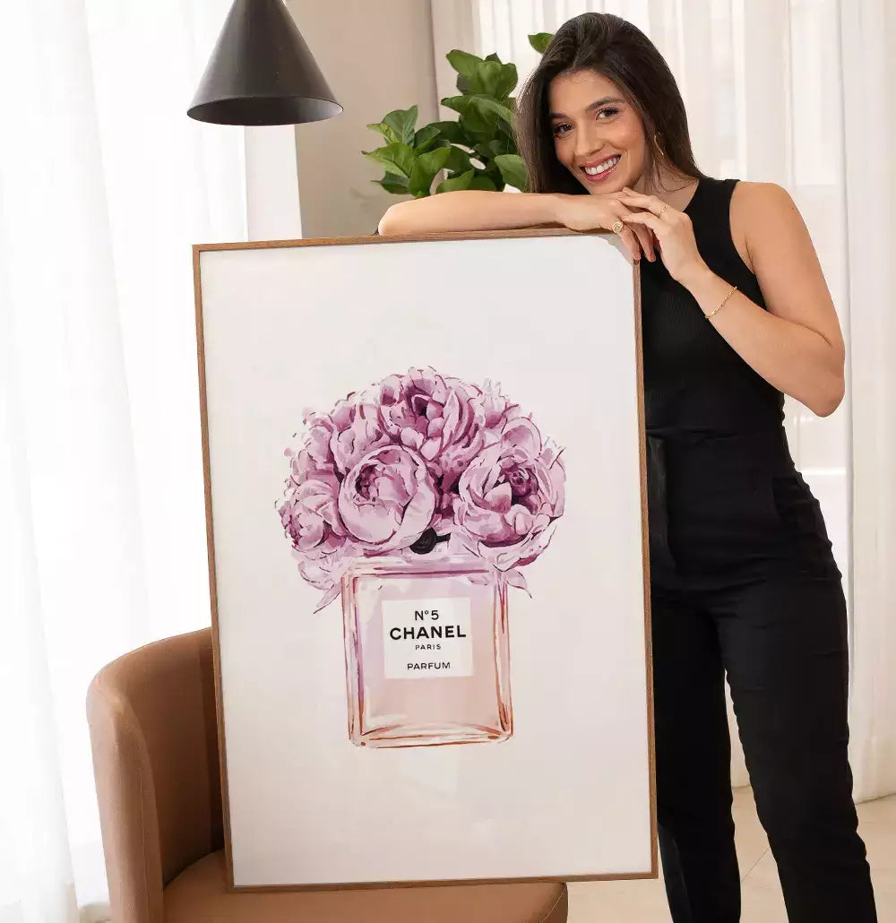 Quadro Decorativo Desenho Perfume Coco Chanel N5 Floral · foto 2