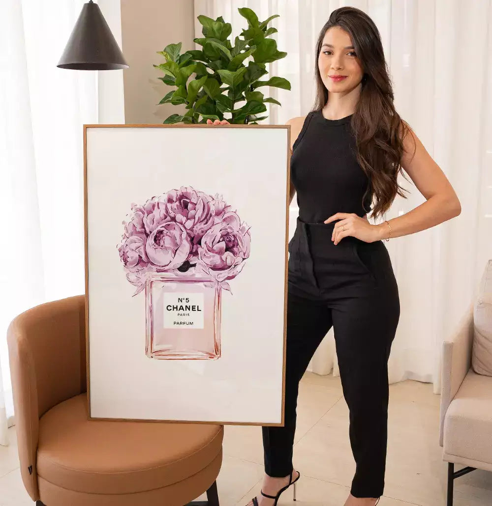 Quadro Decorativo Desenho Perfume Coco Chanel N5 Floral · foto 4