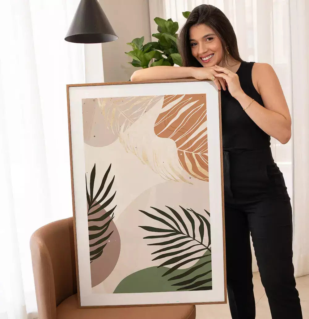 Quadro Decorativo Floral com Formas Orgânicas Escandinavo Tropical · foto 2
