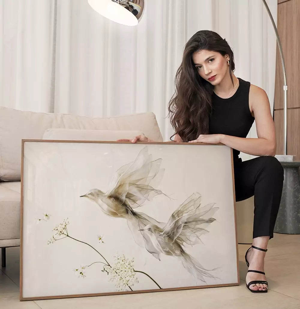 Quadro Decorativo Os Pássaros de Pano · foto 2