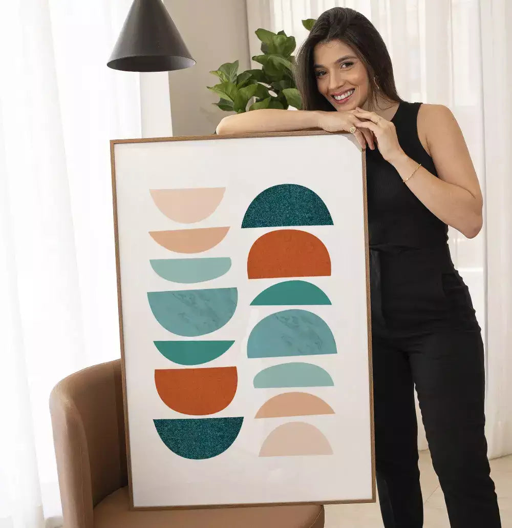 Quadro Decorativo Semicírculos Escandinavos com Textura · foto 2