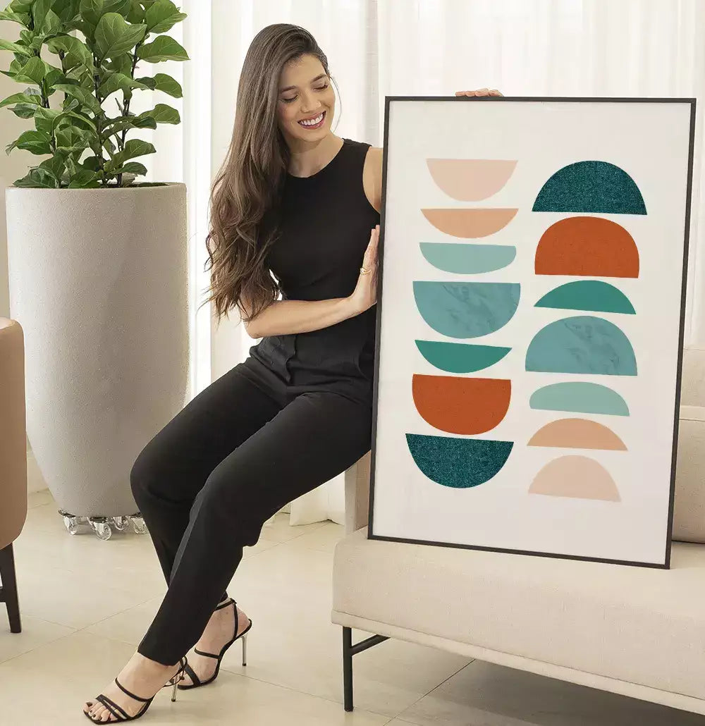 Quadro Decorativo Semicírculos Escandinavos com Textura · foto 6