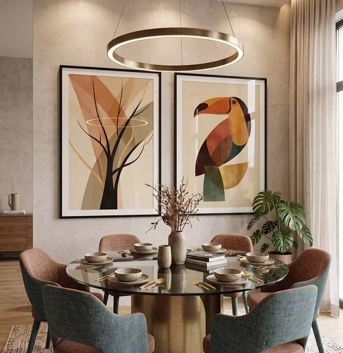 Duo Quadro Decorativo A Árvore e o Tucano
