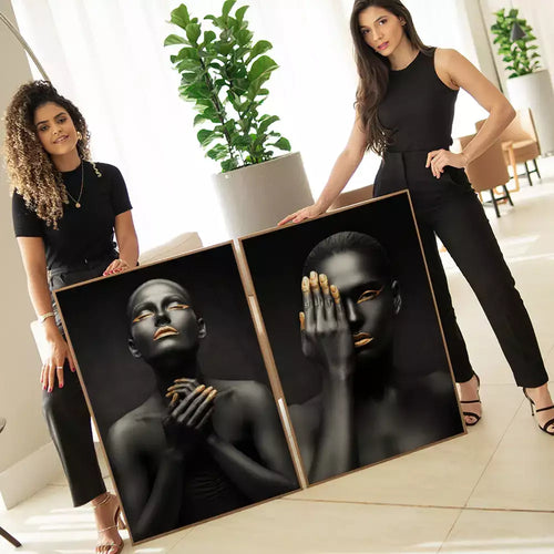 Kit Quadro Decorativo A Oração - Pintura Black & Gold