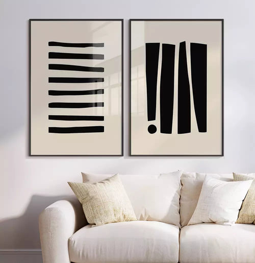 Kit Quadro Decorativo Abstrato Formas Orgânicas