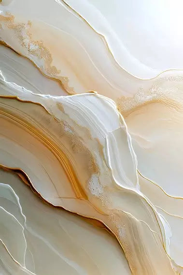 Kit Quadro Decorativo Abstrato Mármore Branco e Dourado · arte da peça 1 de 2