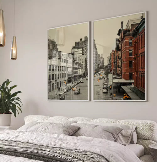 Kit Quadro Decorativo Bairro Com Prédios