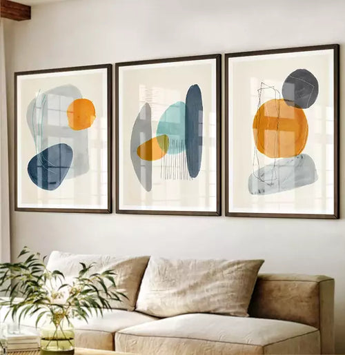 Trio Quadro Decorativo The Organic Shapes - Scandinavian Collection