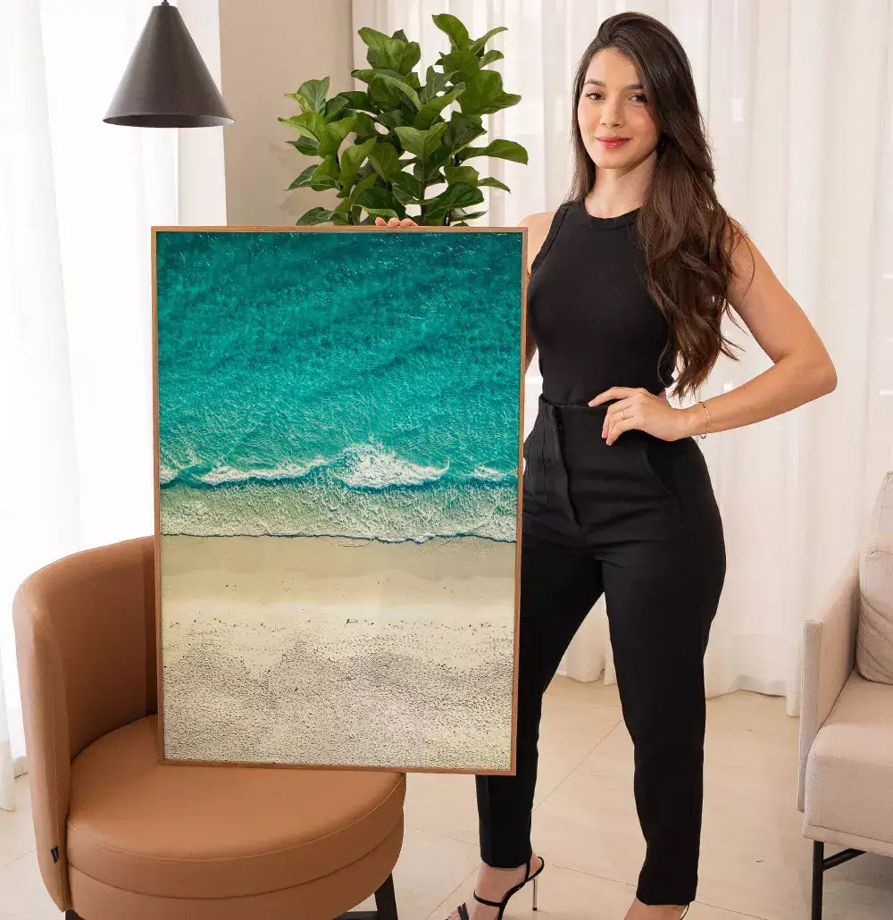 Quadro Decorativo Areia e Mar Fotografia Praia Vista de Cima · foto 3