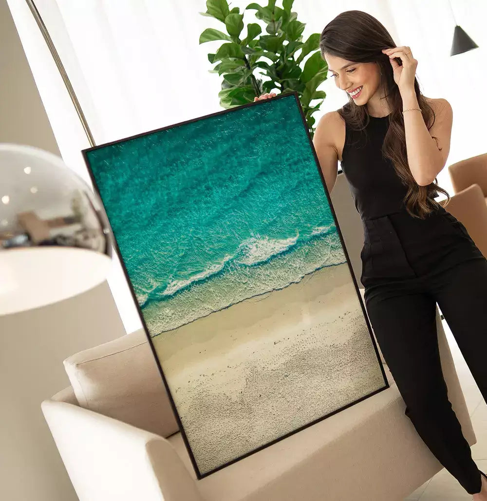 Quadro Decorativo Areia e Mar Fotografia Praia Vista de Cima · foto 6