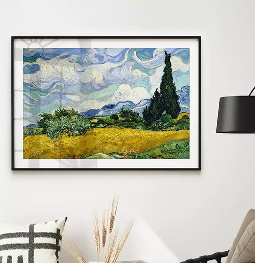 Quadro Decorativo Campo de Trigo Obra do Artista Van Gogh
