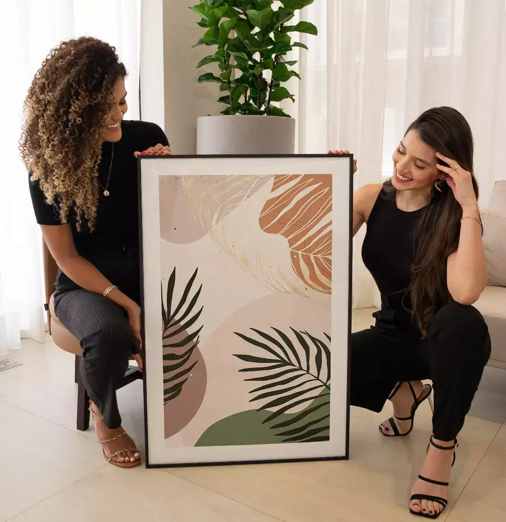 Quadro Decorativo Floral com Formas Orgânicas Escandinavo Tropical · foto 3
