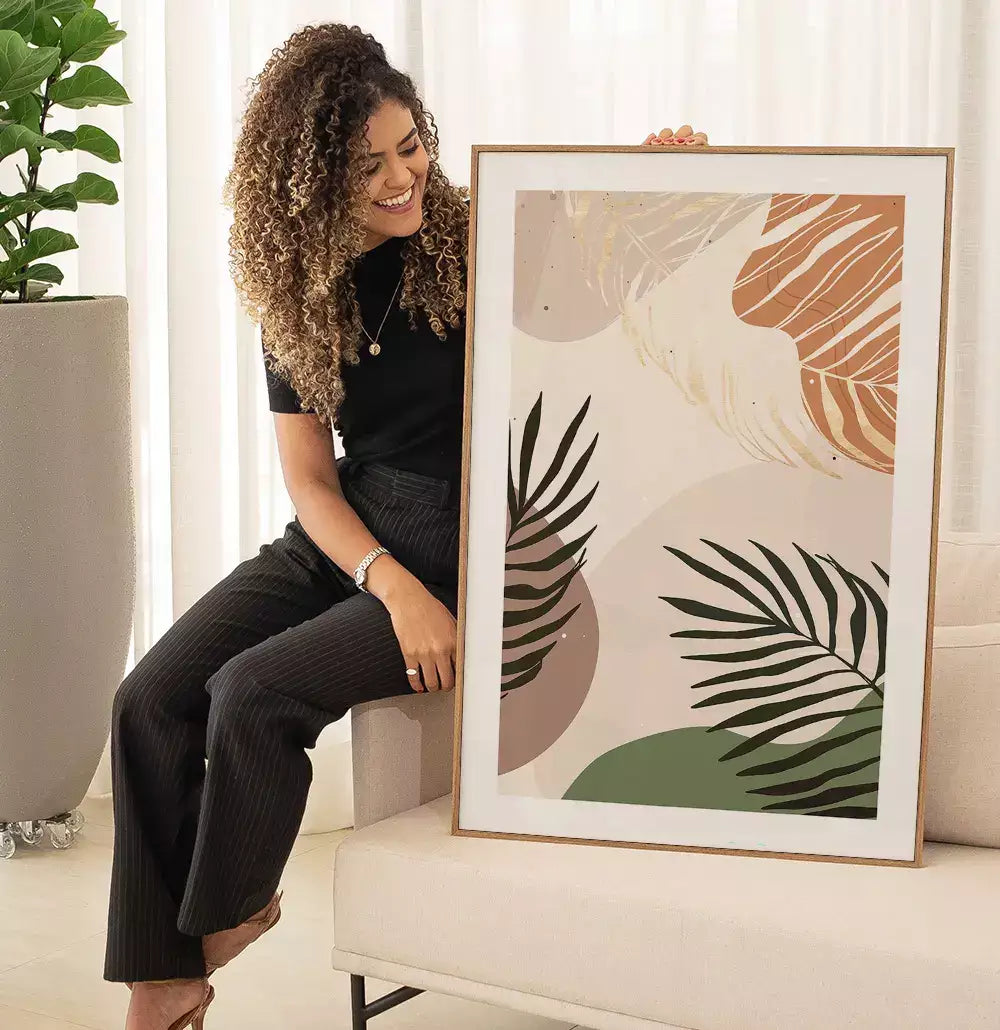 Quadro Decorativo Floral com Formas Orgânicas Escandinavo Tropical · foto 5