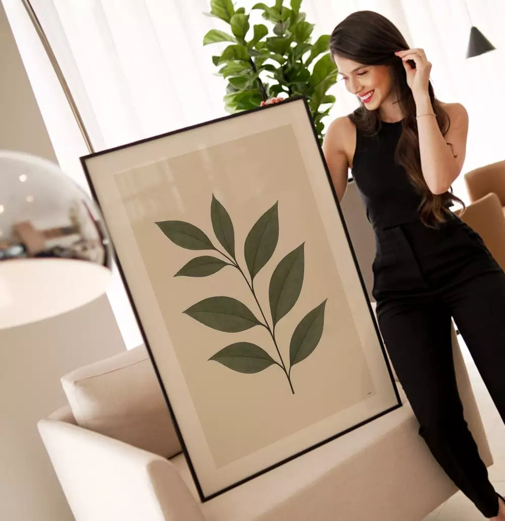 Quadro Decorativo Minimal Green Plants Ramo Grande · foto 3