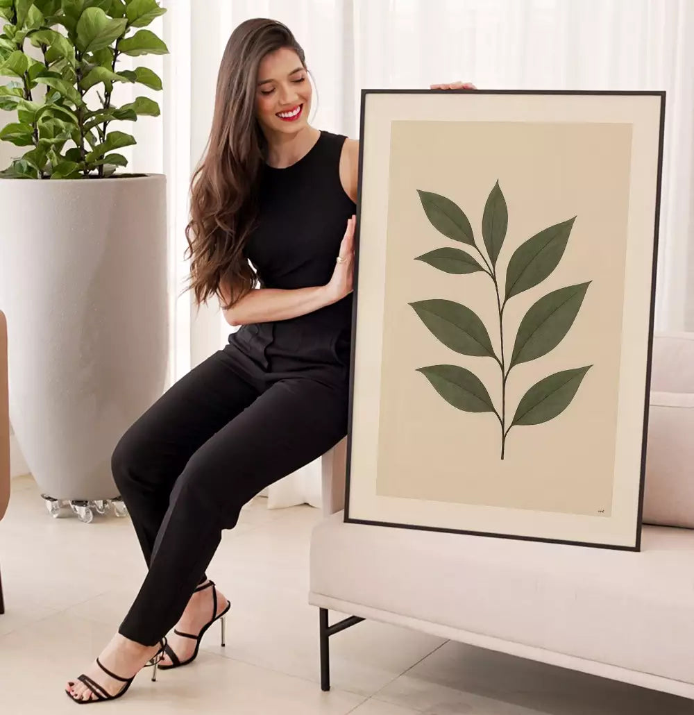 Quadro Decorativo Minimal Green Plants Ramo Grande · foto 4