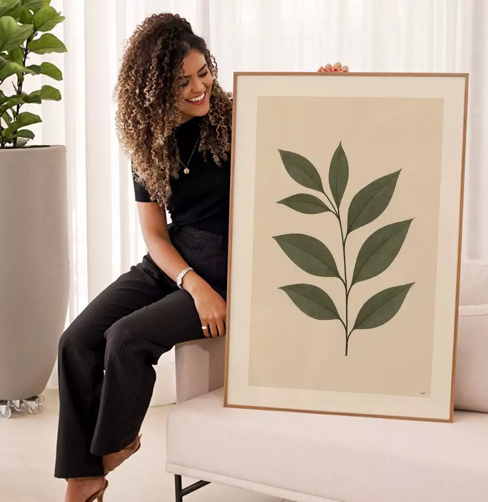 Quadro Decorativo Minimal Green Plants Ramo Grande · foto 5