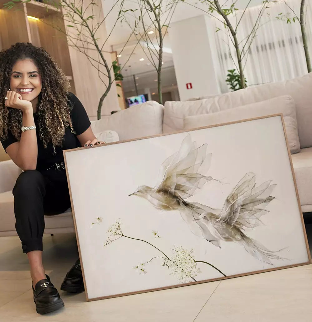 Quadro Decorativo Os Pássaros de Pano · foto 6