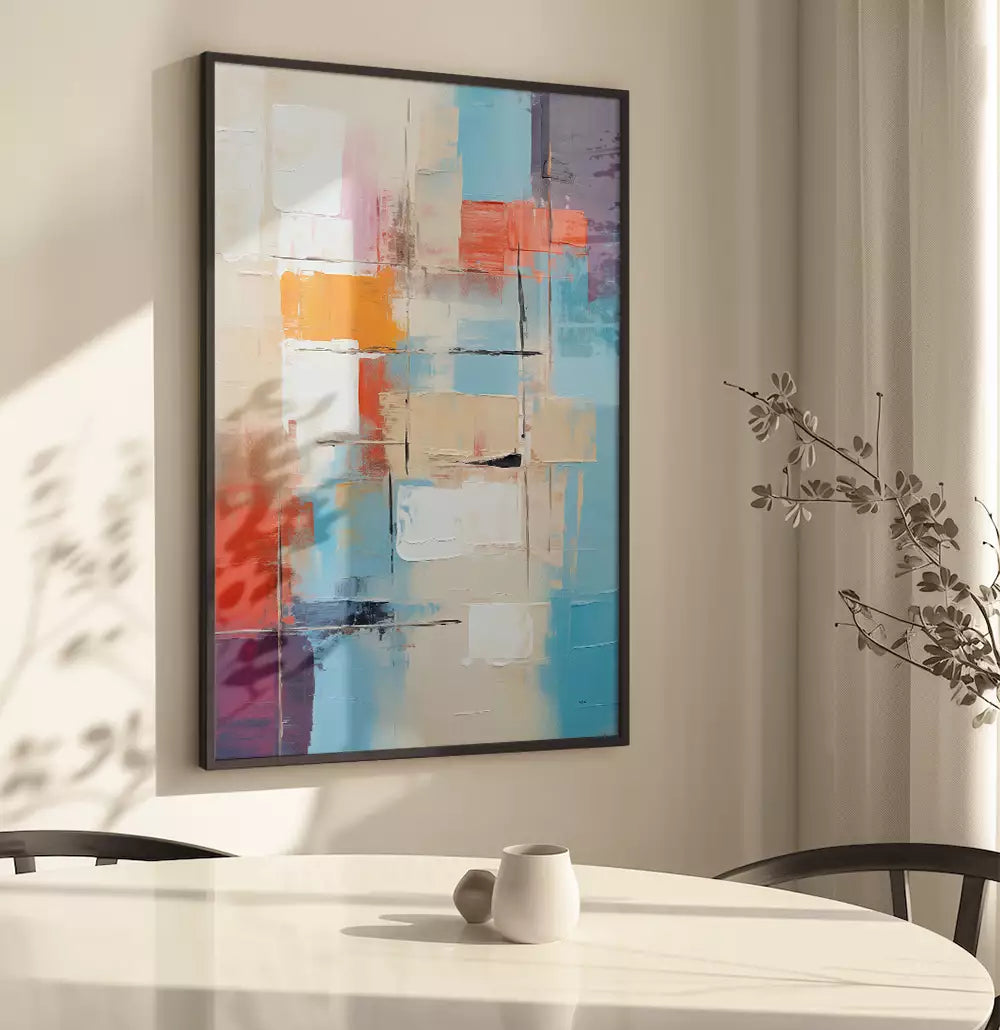Quadro Decorativo Pintura Abstrata Frame Colors em ambiente decorado