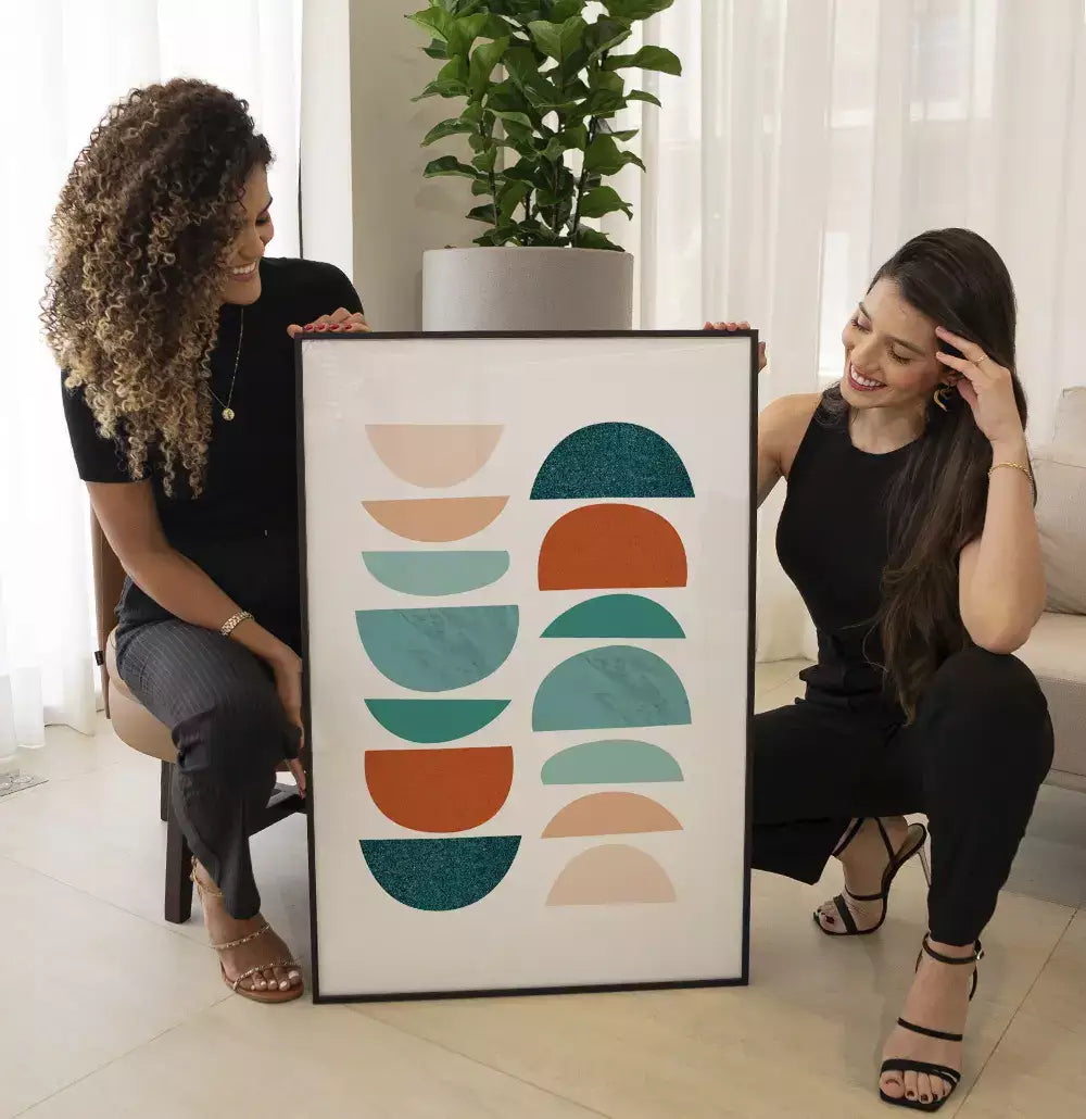 Quadro Decorativo Semicírculos Escandinavos com Textura · foto 3