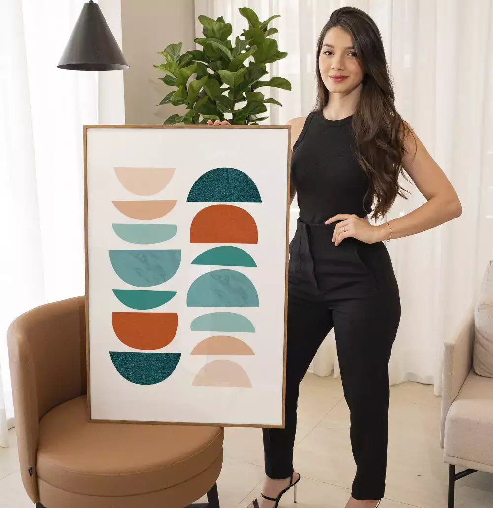 Quadro Decorativo Semicírculos Escandinavos com Textura · foto 4