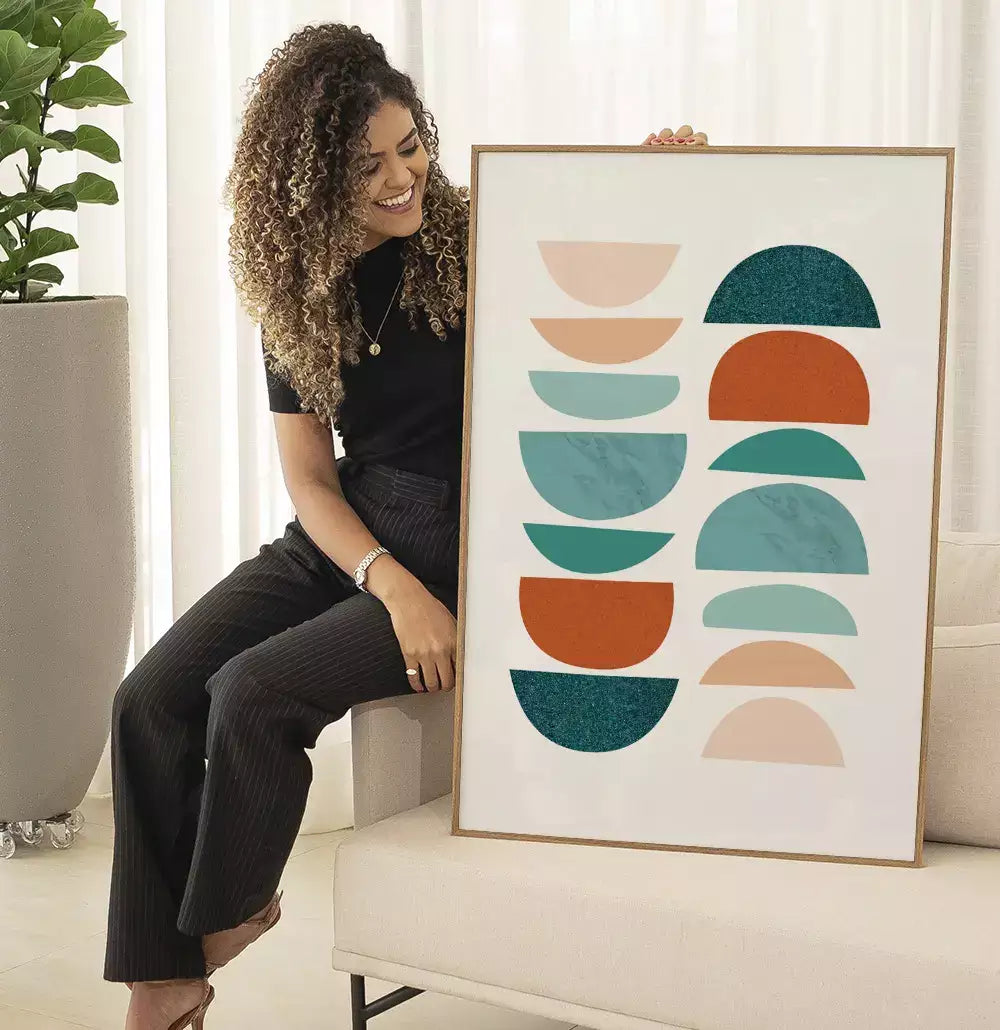 Quadro Decorativo Semicírculos Escandinavos com Textura · foto 5